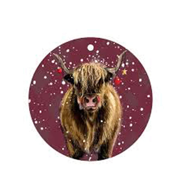 Alex Clark Christmas Pack Of 4 Gift Tags - Highland Cow