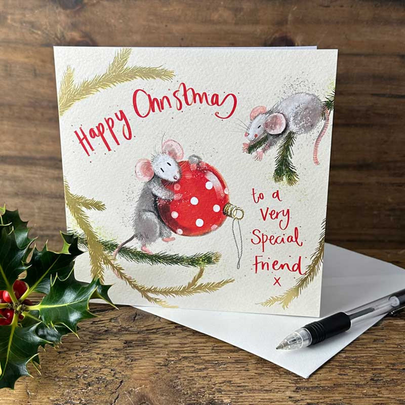 Alex Clark Christmas Card - Special Friend - Mice