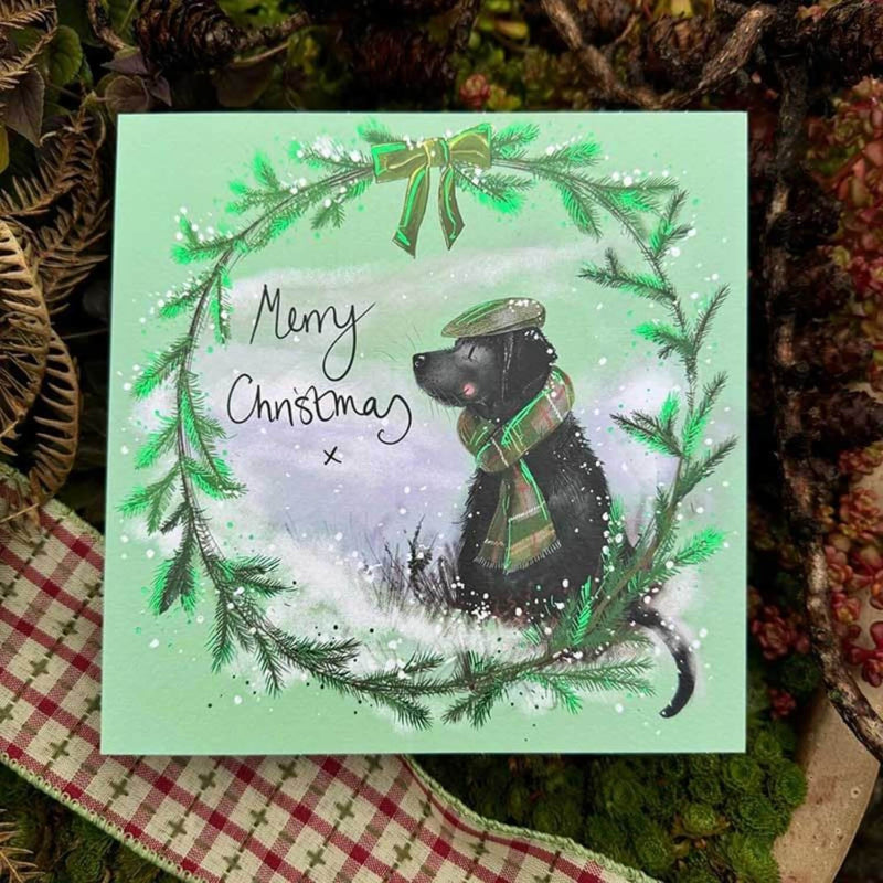 Alex Clark Christmas Card - Black Lab