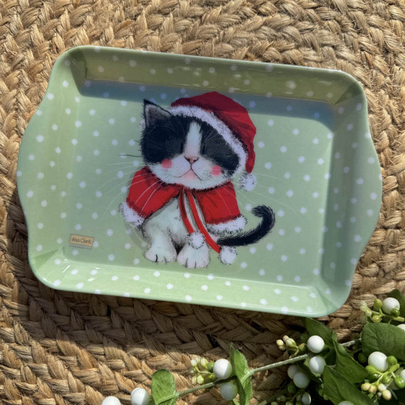 Alex Clark Christmas Melamine Small Tray - Kitten