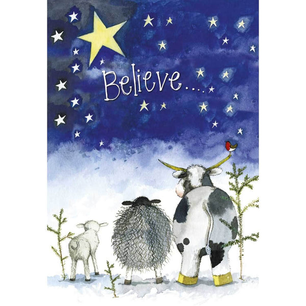 Alex Clark Christmas 100% Cotton Tea Towel - Believe