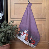 Alex Clark Christmas 100% Cotton Tea Towel - Cats And Snowman