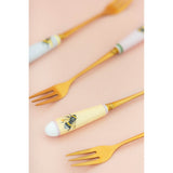 Yvonne Ellen Set Of 4 Bone China Cake Forks - Bee