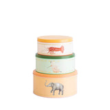 Yvonne Ellen Set Of 3 Round Cake Tins - Lobster, Elephant & Ibis