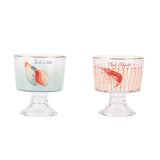 Yvonne Ellen Set of 2 Glass Dessert Bowls - Shrimp & Shell