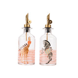Yvonne Ellen Glass Oil & Vinegar Set - Giraffe & Zebra