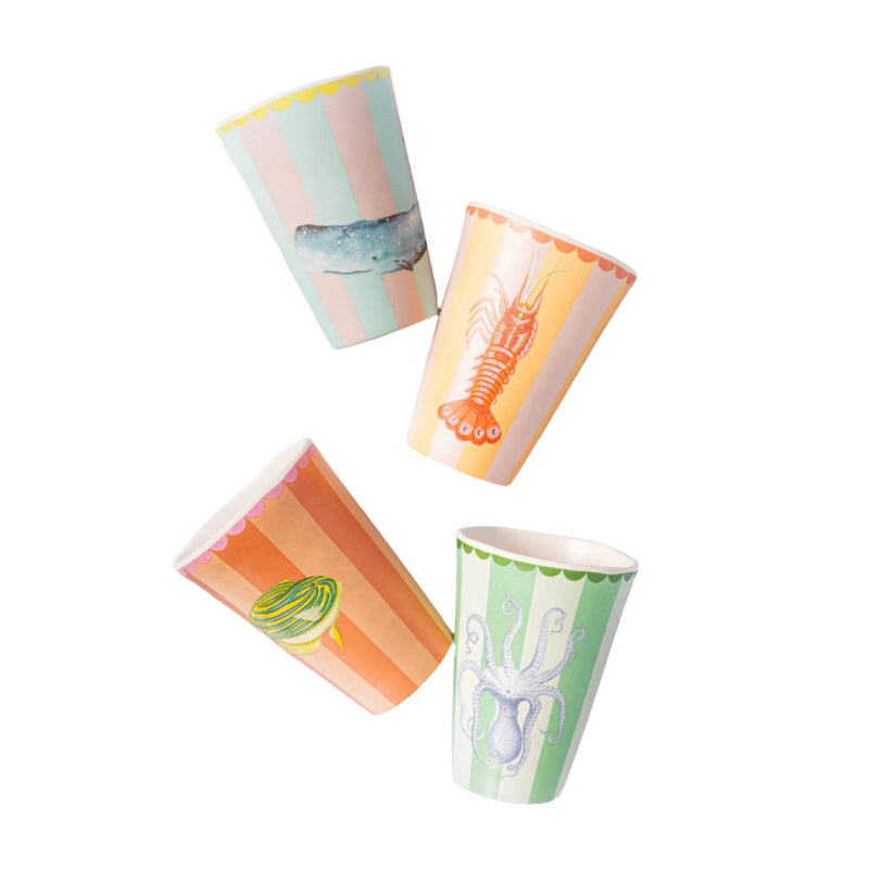 Yvonne Ellen Set Of 4 Melamine Tumblers - Under The Sea
