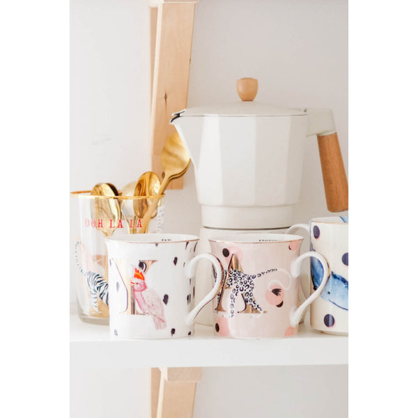 Yvonne Ellen Bone China 330ml Alphabet Mug - C