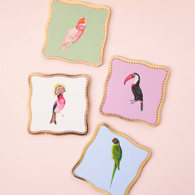 Yvonne Ellen Set Of 4 Coasters - Birds