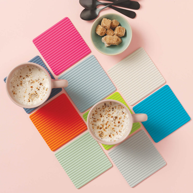 Zeal Set Of 4 Silicone Coasters - Black