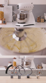 Smeg 50's Style Retro SMF05WHUK Stand Mixer With Free HMF01 Hand Mixer - White