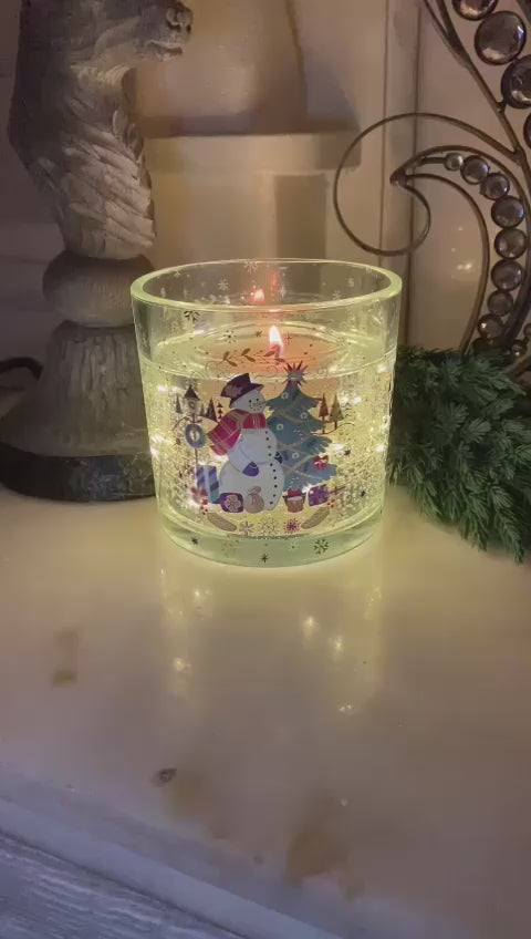 Tipperary LED Candle Jar - Christmas Robin