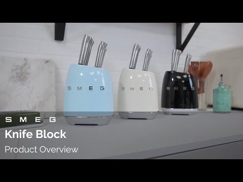 Smeg 50's Style Retro KBSF02 7-Piece Knife Block Set - Black