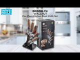 Taylor's Eye Witness Brooklyn Walnut 5 Piece Knife Block Set