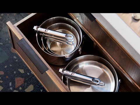 Joseph Joseph Space 6-Piece Folding Handle Cookware Set - Stainless Steel