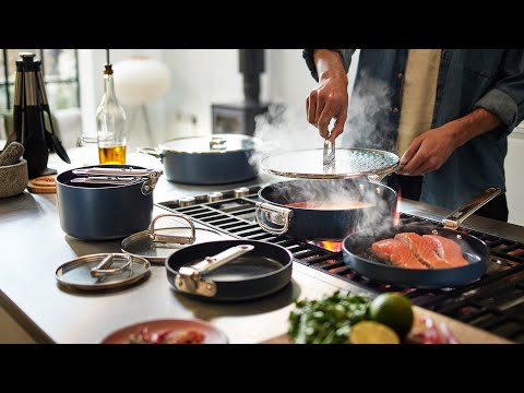 Joseph Joseph Space Folding Handle 3-Piece Cookware Set - Midnight Blue