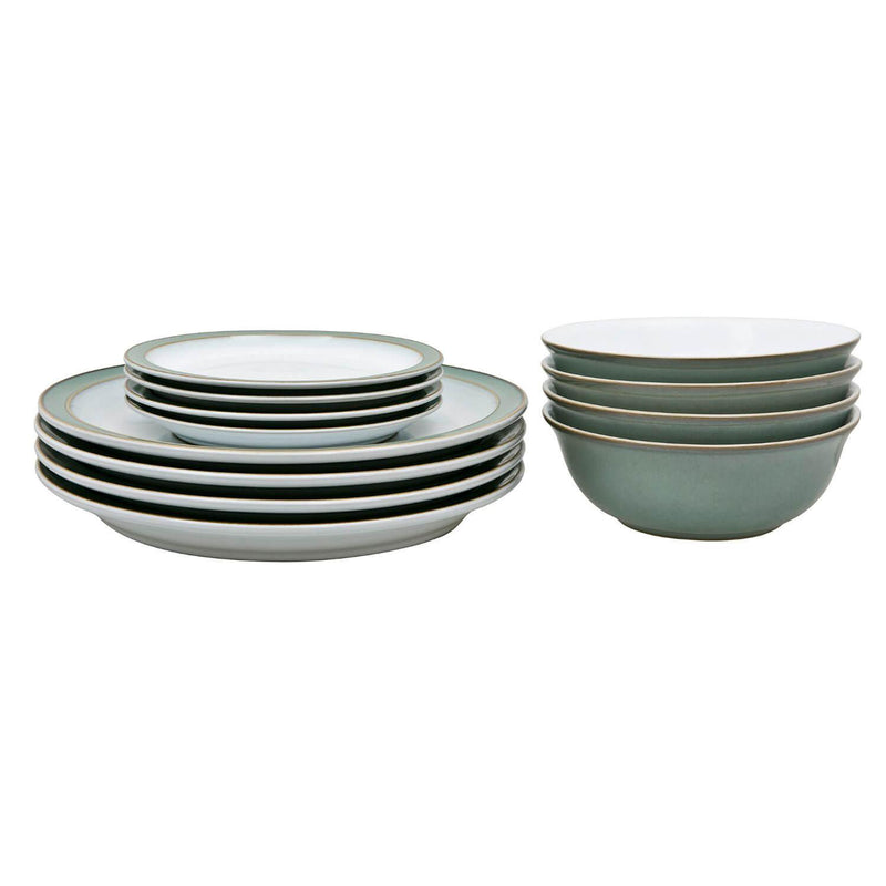 Denby 12 Piece Dinnerware Set - Regency Green - Potters Cookshop
