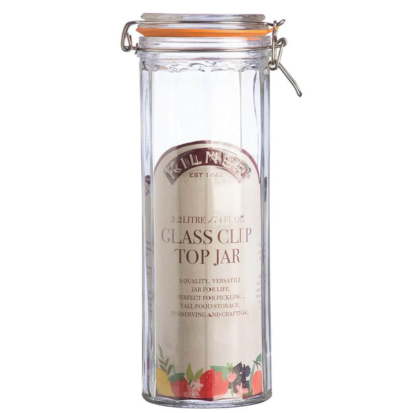 Kilner Glass Facetted Clip Top Storage Jar - 2.2 litre - Potters Cookshop
