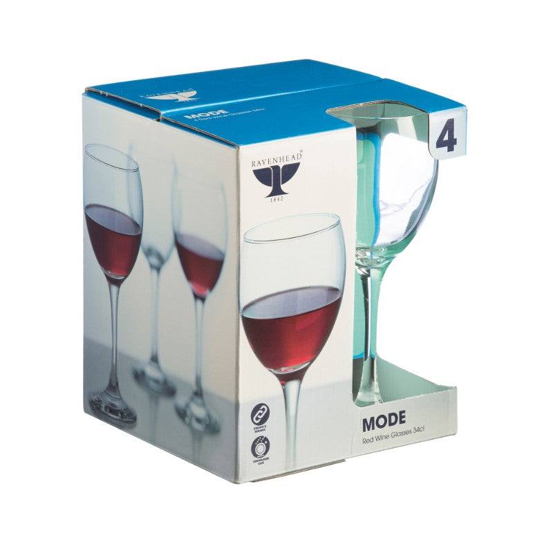 Ravenhead Mode Set Of 4 Red Wine Glasses Gift Box