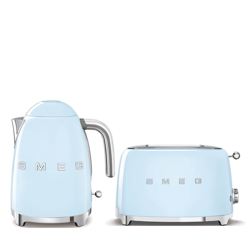Smeg Jug Kettle & 2 Slice Toaster Set - Pastel Blue