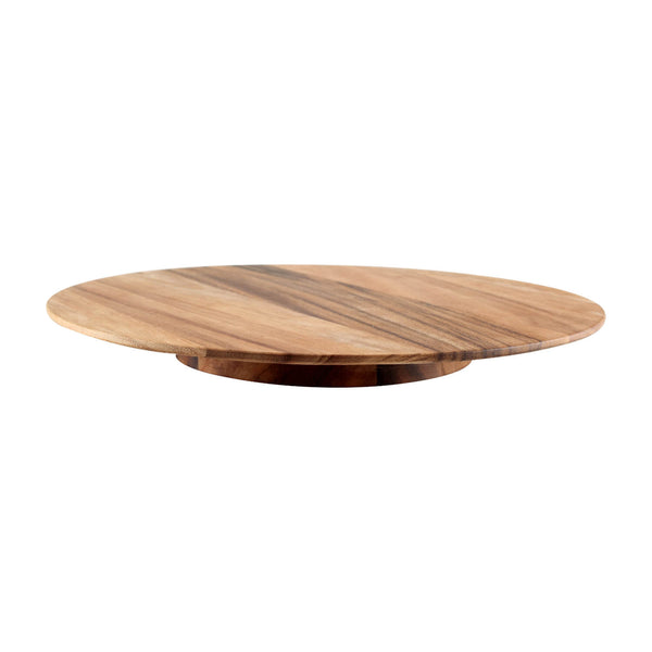 T&G Woodware Large Baroque Revolving Rustic Acacia Wood Platter