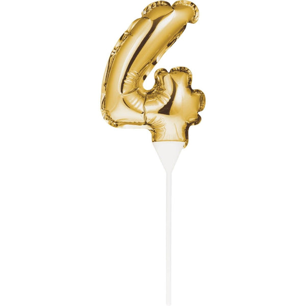Creative Party No. 4 Self-Inflating Mini Balloon Cake Topper - Gold - Potters Cookshop