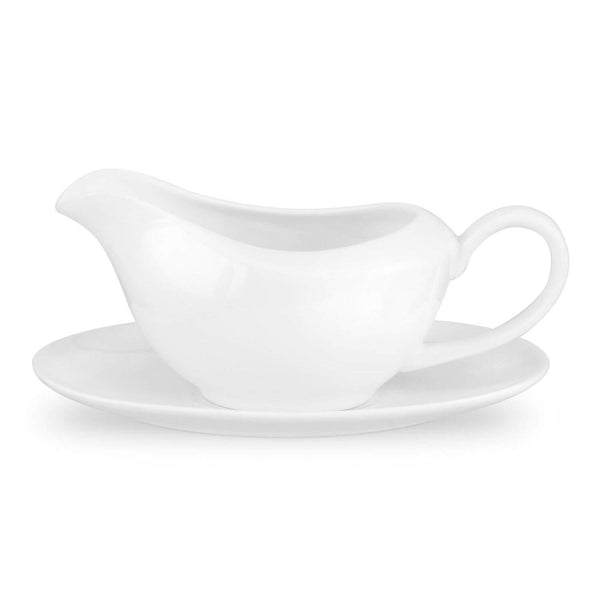 Royal Worcester Serendipity Gravy Boat & Saucer - White