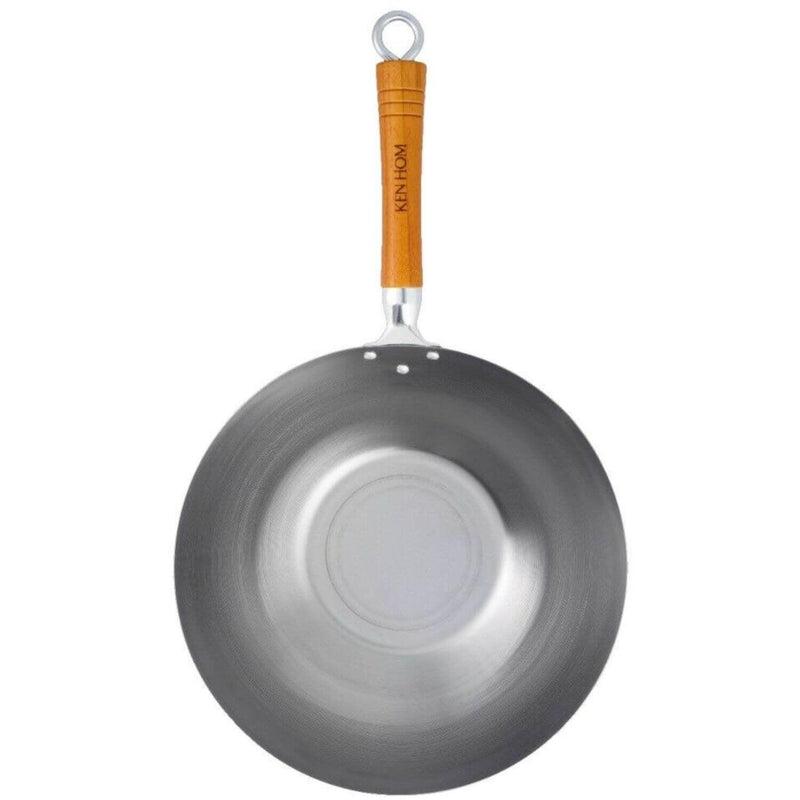 Ken Hom Classic Carbon Steel Wok - 32cm - Potters Cookshop