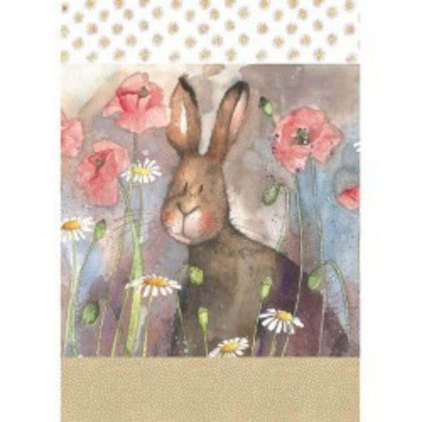 Alex Clark Tea Towel - Hare & Poppies - Potters Cookshop