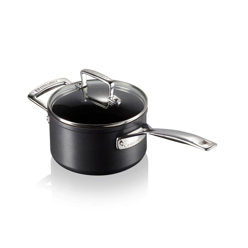 Le Creuset Toughened Non-Stick Saucepan With Glass Lid - 16cm - Potters Cookshop