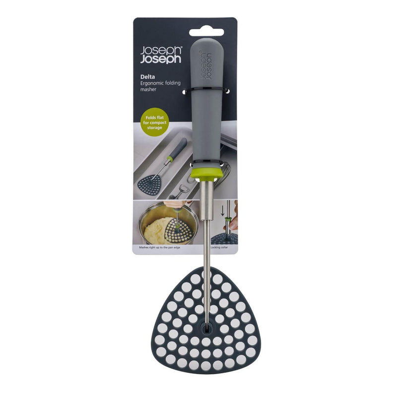 Joseph Joseph Delta Folding Potato Masher - Green / Grey - Potters Cookshop