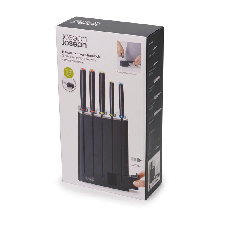 Joseph Joseph Elevate Slim 5 Piece Kitchen Knife Block - Potters Cookshop