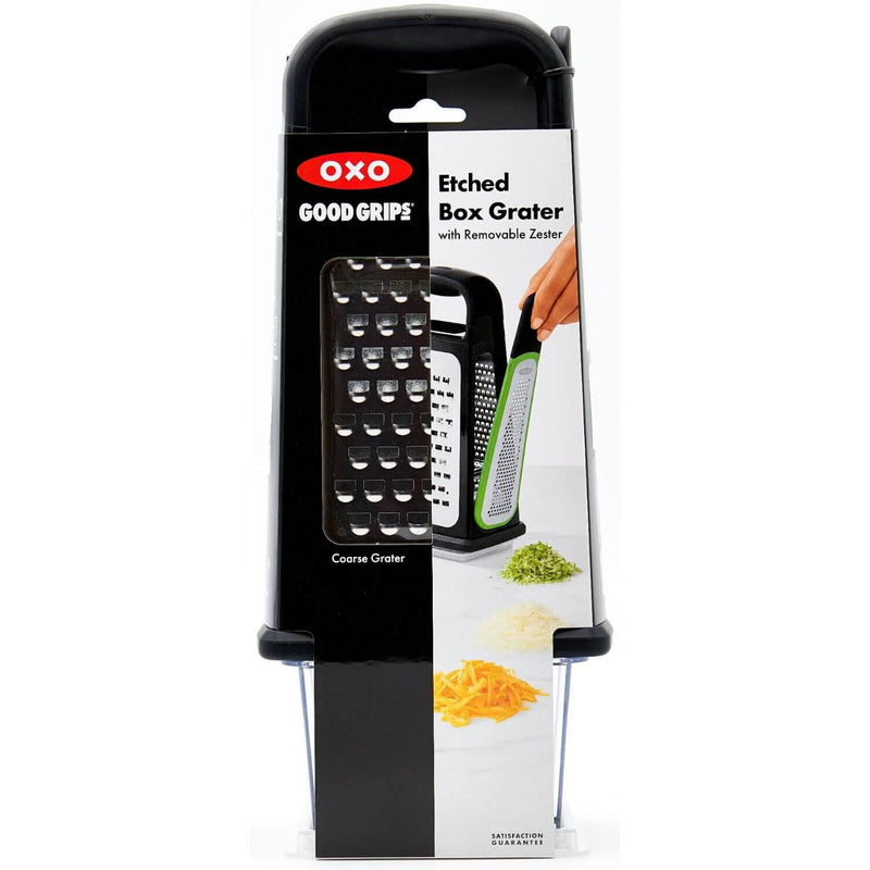 OXO Good Grips Etched Box Grater With Removable Zester - Potters Cookshop