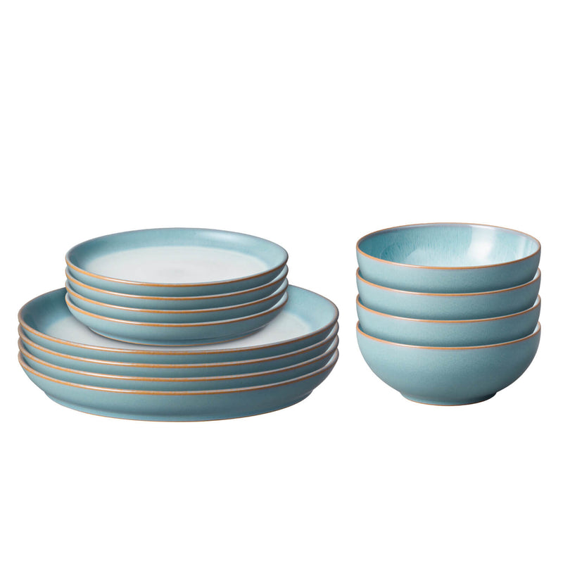 Denby 12-Piece Coupe Dinnerware Set - Azure Haze