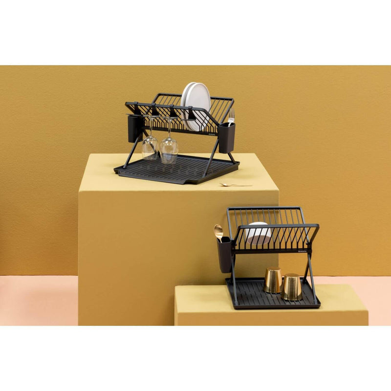 Brabantia SinkSide Dark Grey Foldable Dish Rack - Large - Potters Cookshop