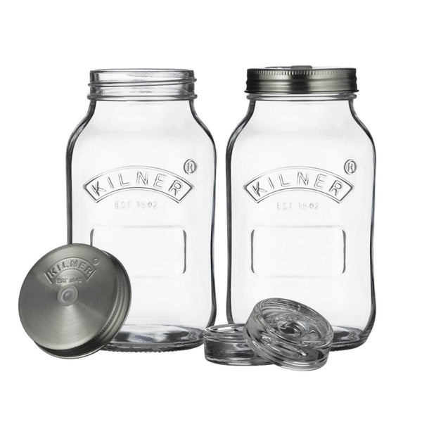 Kilner Glass 2 Piece Fermentation Jar - 1 Litre - Potters Cookshop