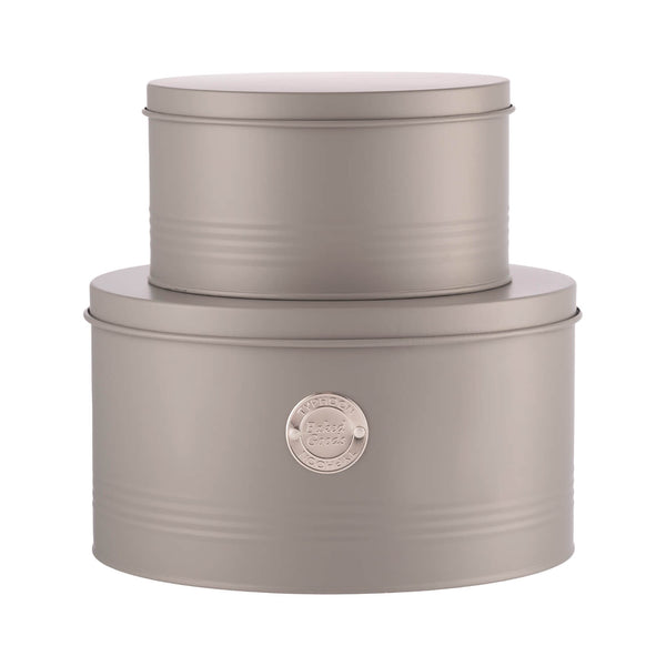 Typhoon Living 2 Piece Cake Storage Tin Set - Grey