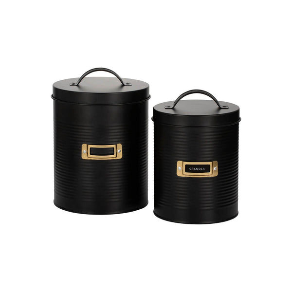 Typhoon 2-Piece Round Storage Canisters - Otto Black