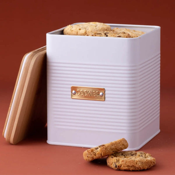 Typhoon Square Cookie Canister - Otto White