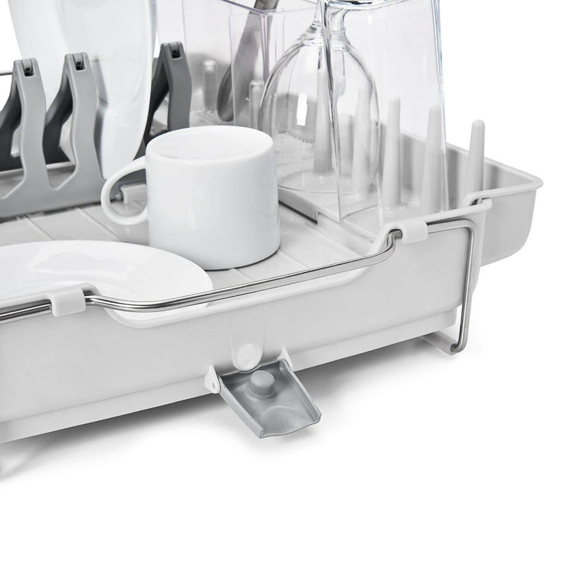 OXO Good Grips Foldaway Dish Rack - Grey - Potters Cookshop