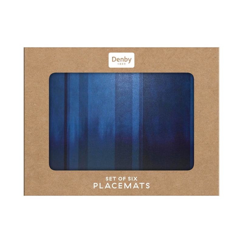 Denby Pottery Colours 12 Piece Placemat & Coaster Set - Blue
