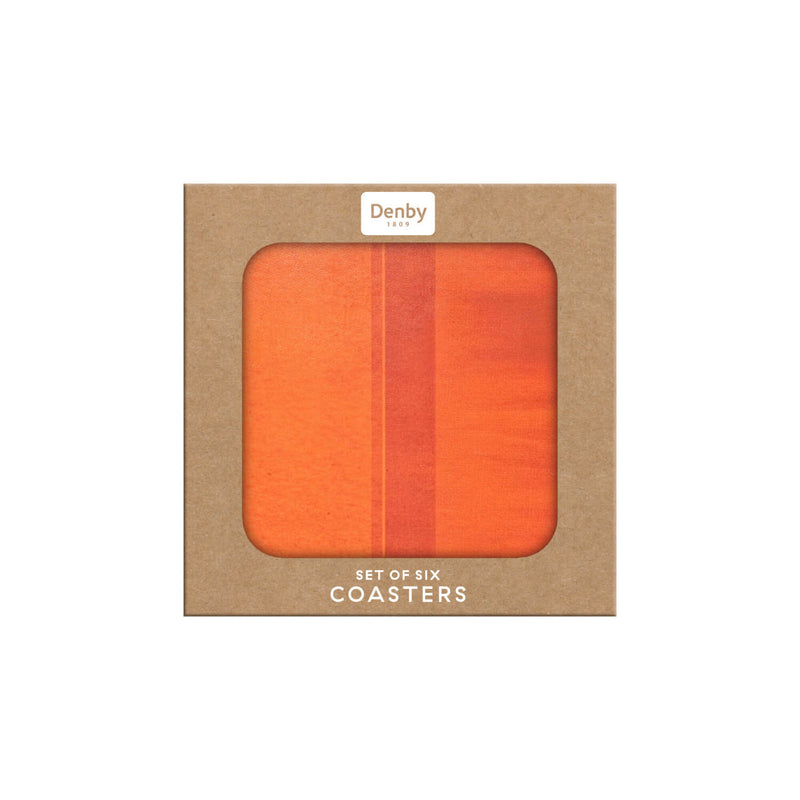 Denby Colours 6 Piece Coaster Set - Orange