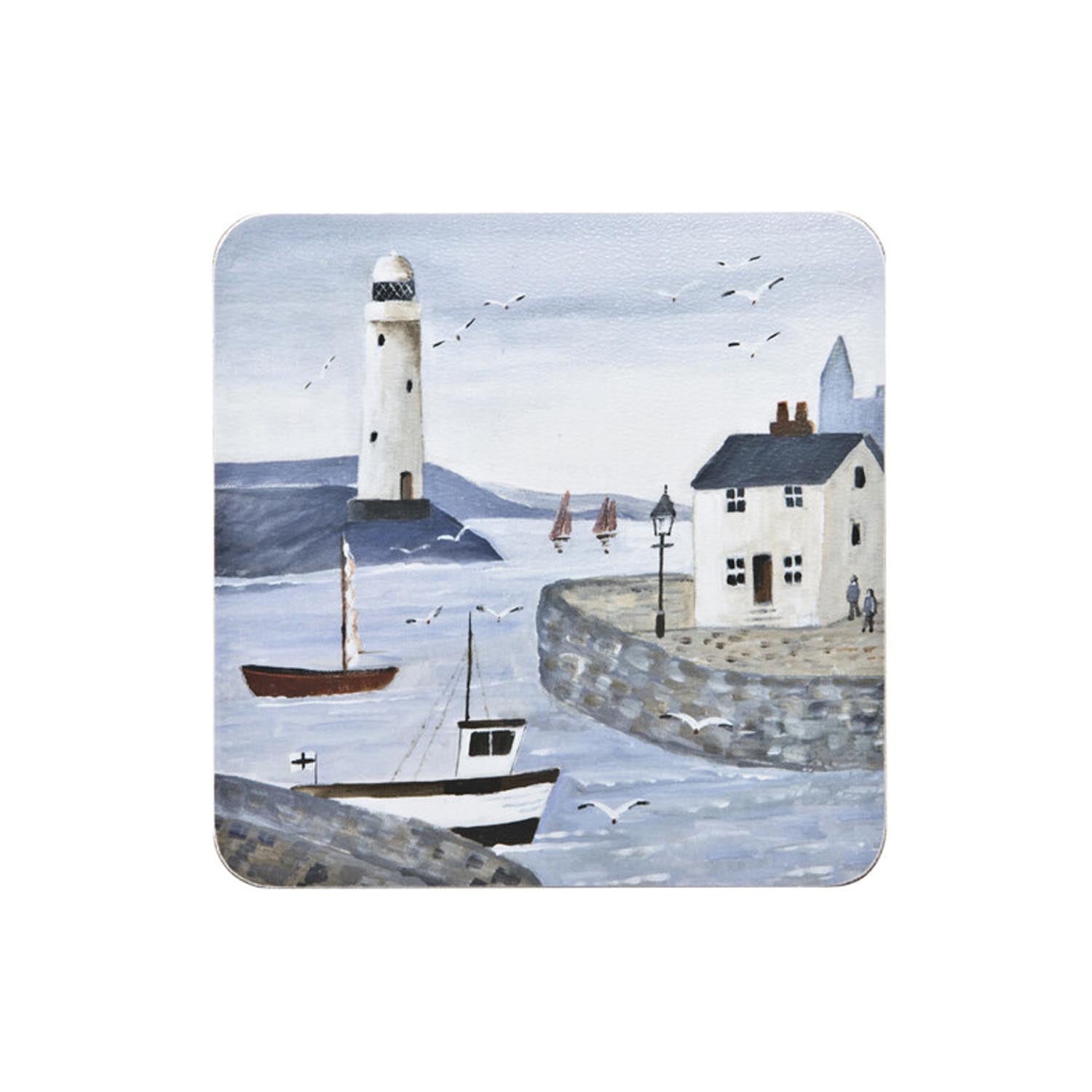 Buy Denby 6 Piece Coaster Set Coastal Lighthouse Potters