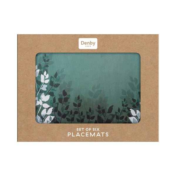 Denby Colours 6 Piece Placemat Set - Green Foliage