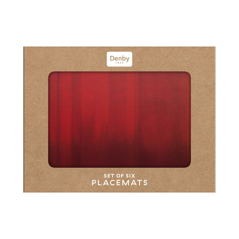 Denby Pottery Colours 12 Piece Placemat & Coaster Set - Red