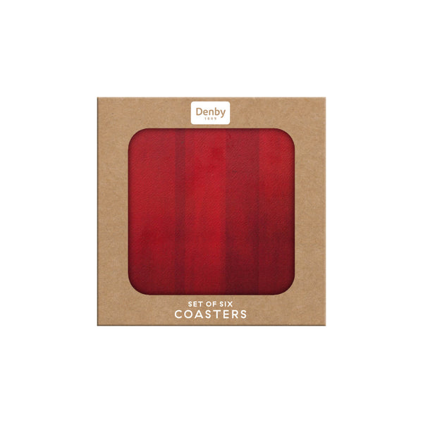 Denby Colours 6 Piece Coaster Set -  Red