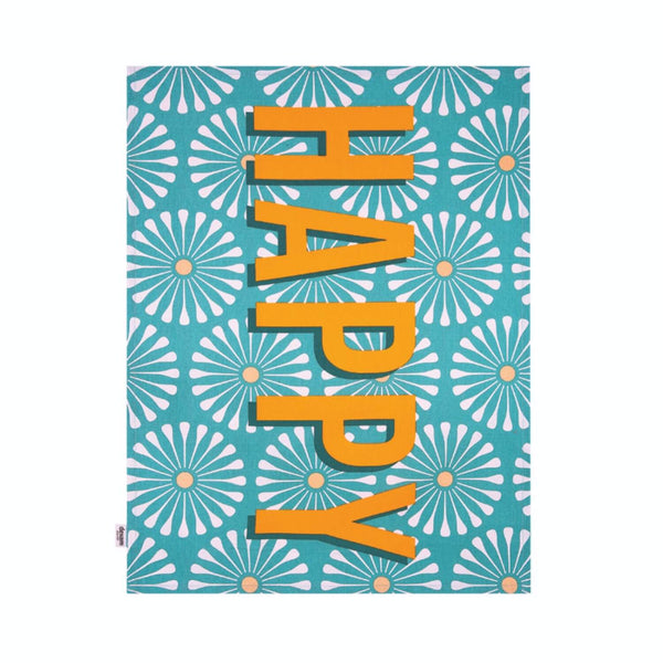 Dexam Recycled Cotton Happy Place Tea Towel - Happy
