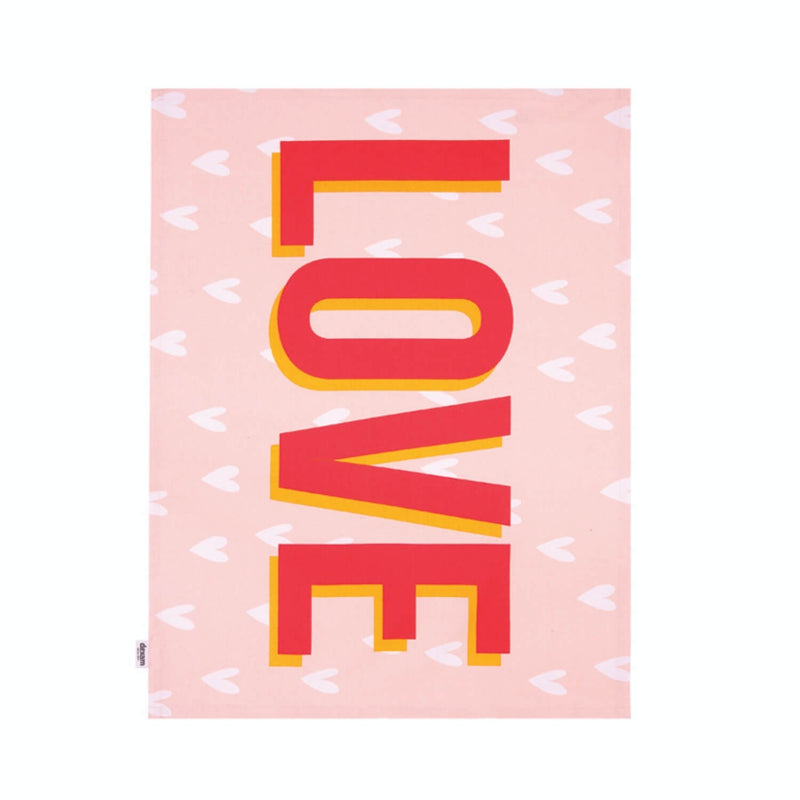 Dexam Recycled Cotton Happy Place Tea Towel - Love