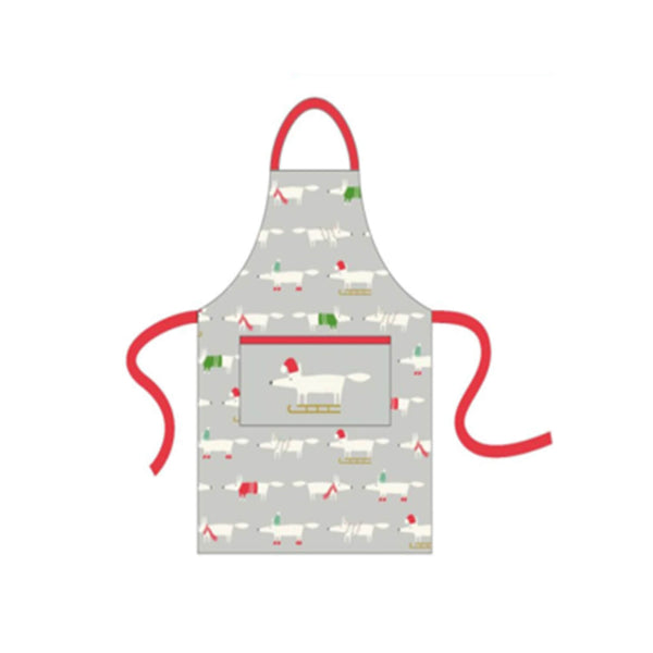 Scion Mr Fox 100% Cotton Christmas Children's Apron - Grey