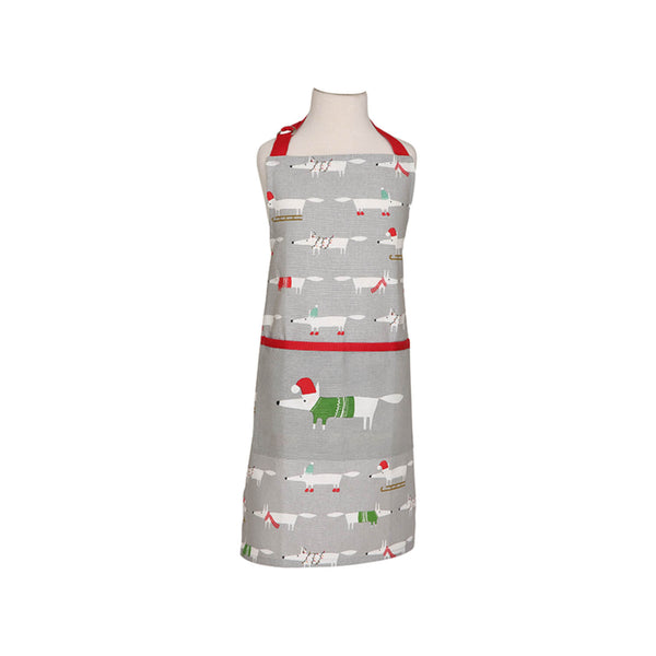 Scion Mr Fox 100% Cotton Christmas Children's Apron - Grey